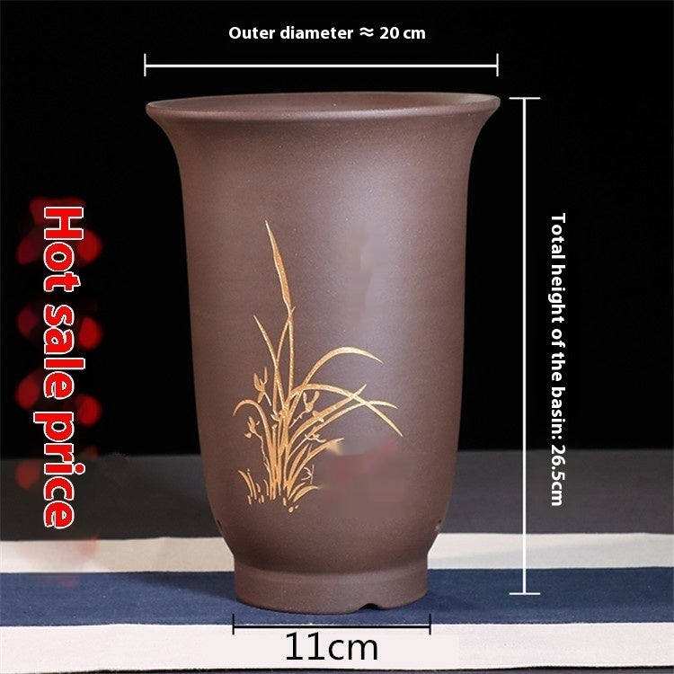 Purple Sand Flower Pot Extra Large Orchid Pots Ceramic Bonsai