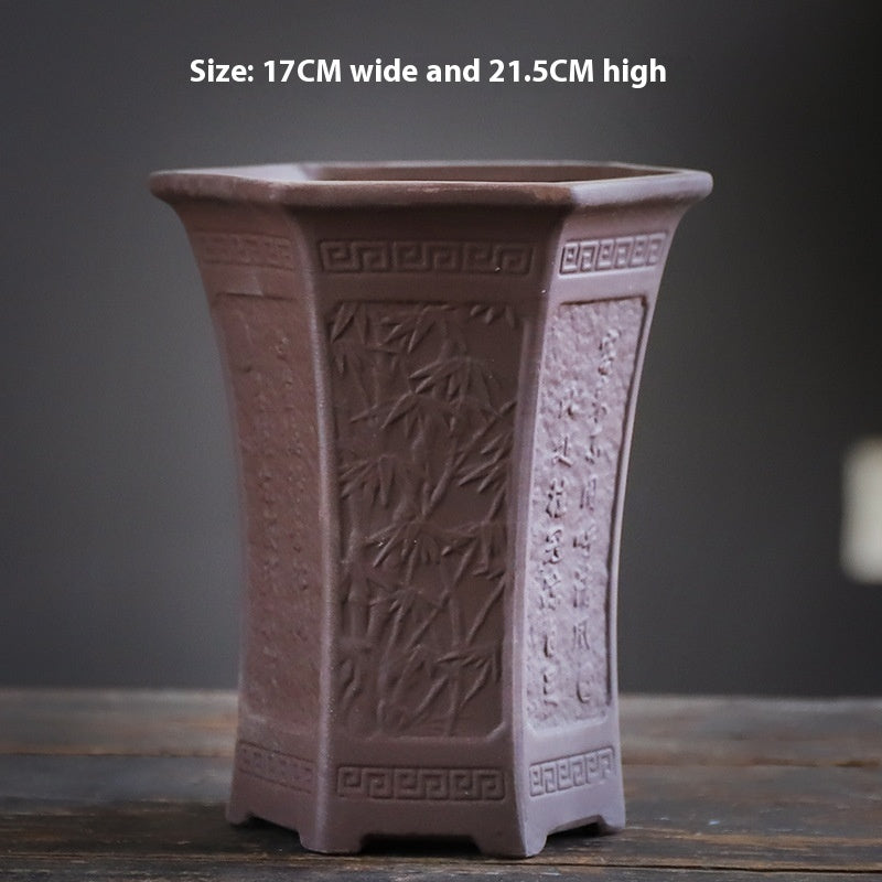 Orchid Pots Ceramic Zisha Flowerpot Stoneware Breathable
