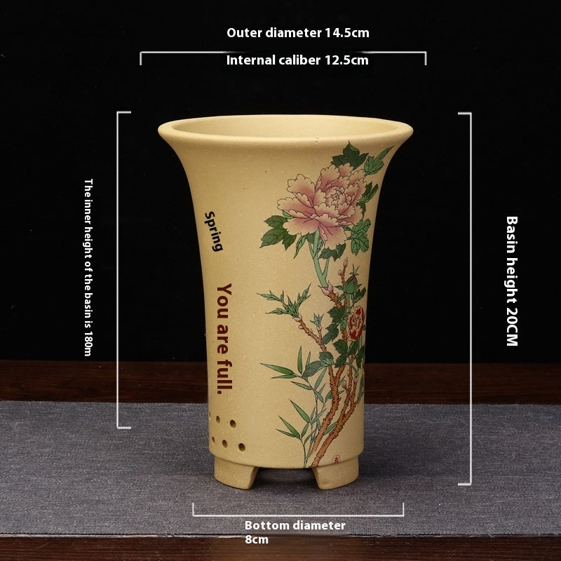 Purple Sand Decals Green Plant Orchid Pots