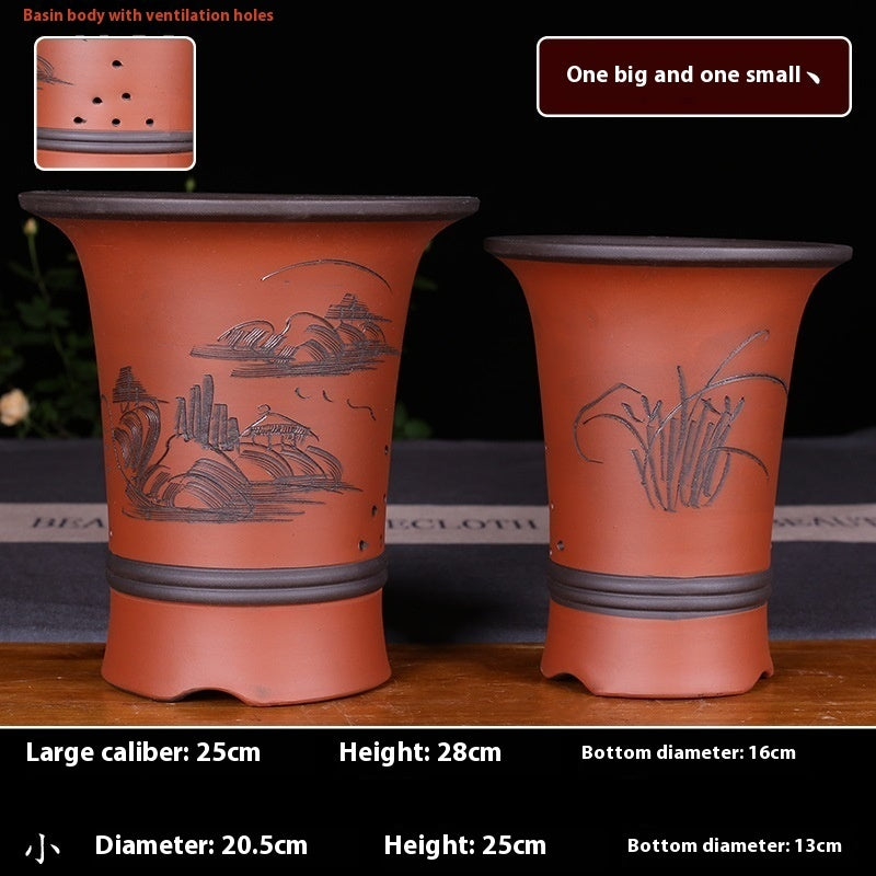 Large Diameter Orchid Pots Clivia Porcelain Minimalist
