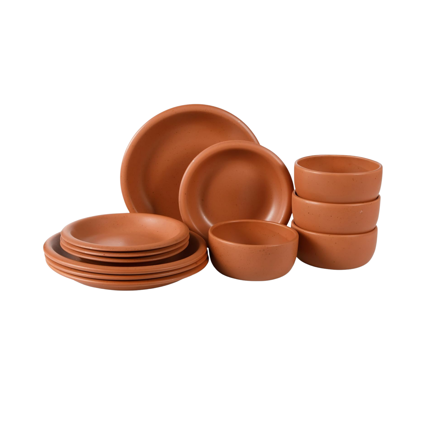 Celyn Corsica Clay 12 Piece Stoneware Rustic Reactive Glaze Dinnerware Set