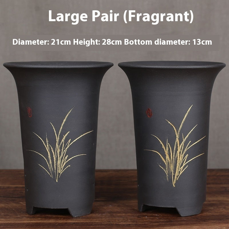 Large Diameter Orchid Pots Clivia Porcelain Minimalist