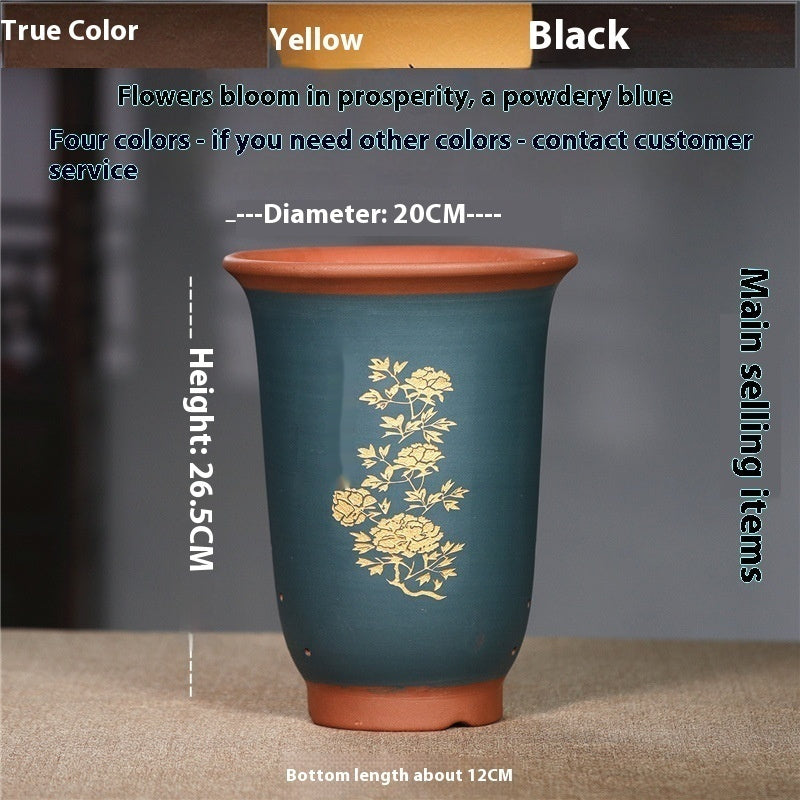 Purple Sand Flower Pot Extra Large Orchid Pots Ceramic Bonsai