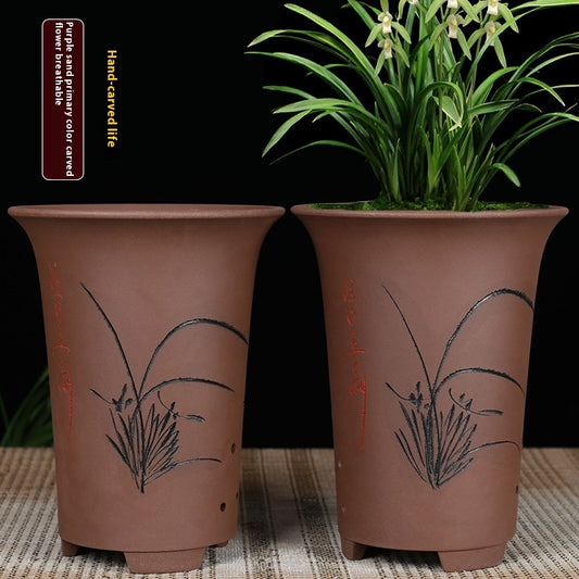 Large Diameter Orchid Pots Clivia Porcelain Minimalist