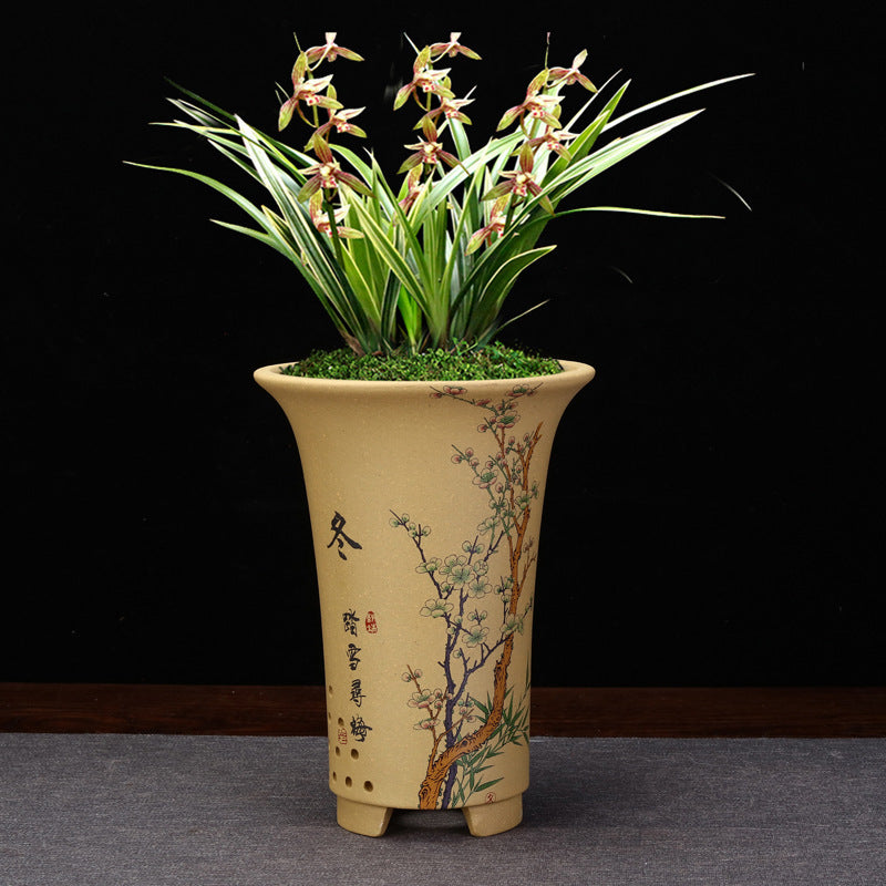 Purple Sand Decals Green Plant Orchid Pots