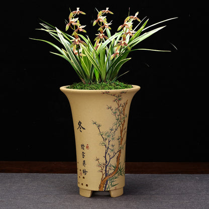 Purple Sand Decals Green Plant Orchid Pots