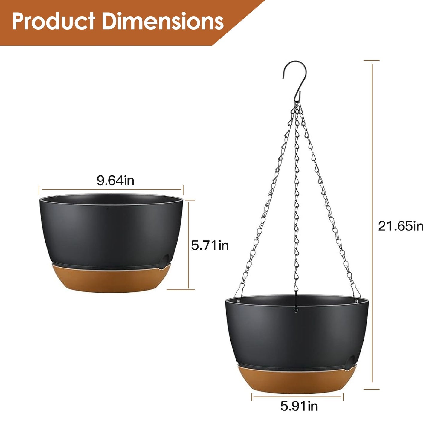 Diameter Hanging Planter With Drainage Holes