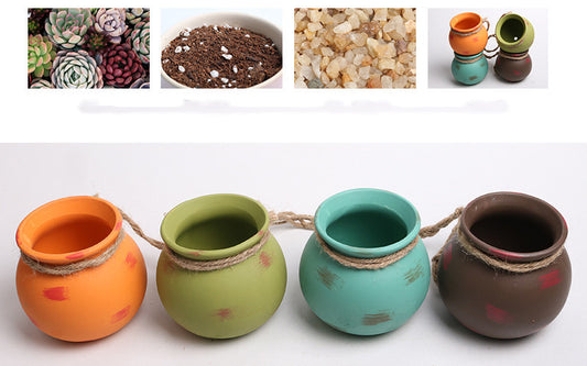 Hanging Wall Hanging Pots, Baskets, Hemp Rope, Succulents, Lazy Pots, Ceramics
