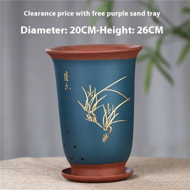 Purple Sand Flower Pot Extra Large Orchid Pots Ceramic Bonsai