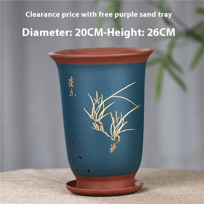 Purple Sand Flower Pot Extra Large Orchid Pots Ceramic Bonsai