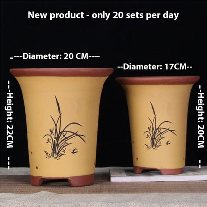 Purple Sand Flower Pot Extra Large Orchid Pots Ceramic Bonsai