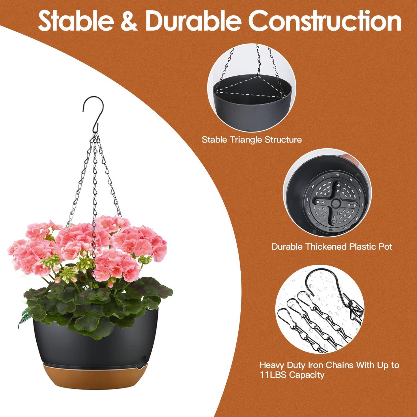 Diameter Hanging Planter With Drainage Holes
