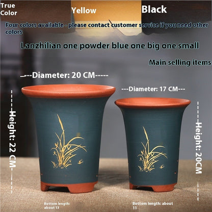 Purple Sand Flower Pot Extra Large Orchid Pots Ceramic Bonsai