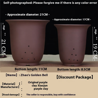 Purple Sand Flower Pot Extra Large Orchid Pots Ceramic Bonsai