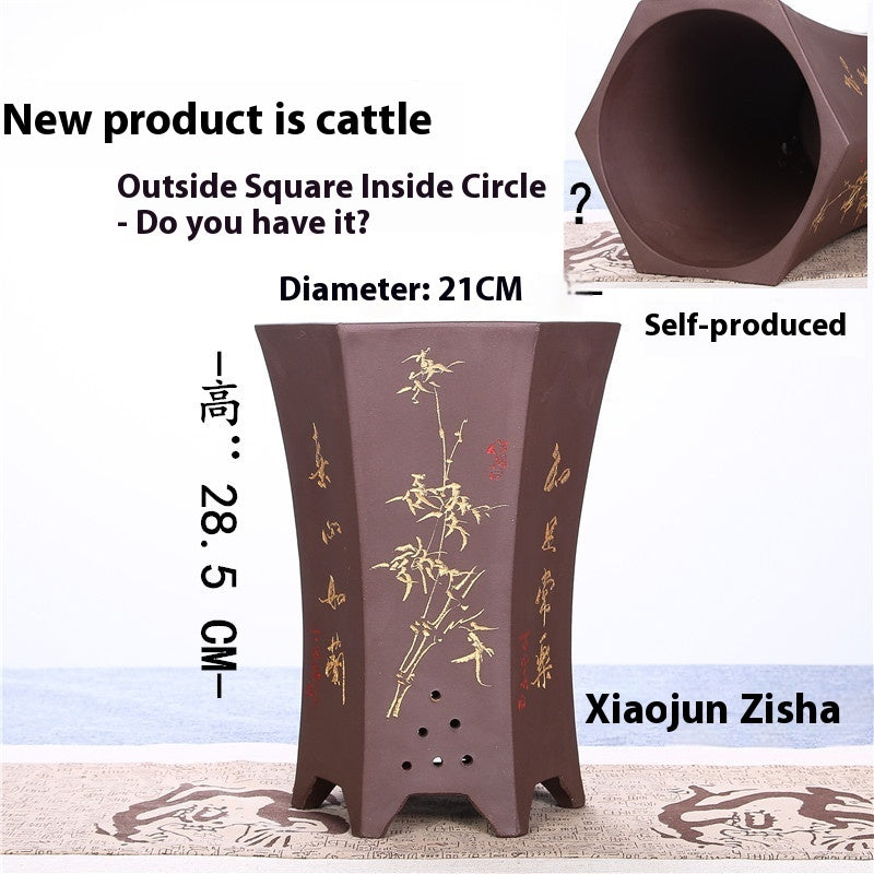 Purple Sand Flower Pot Extra Large Orchid Pots Ceramic Bonsai