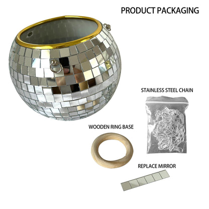 Cross-border Disco Ball Planter Hanging Mirror Spherical Plastic Flowerpot