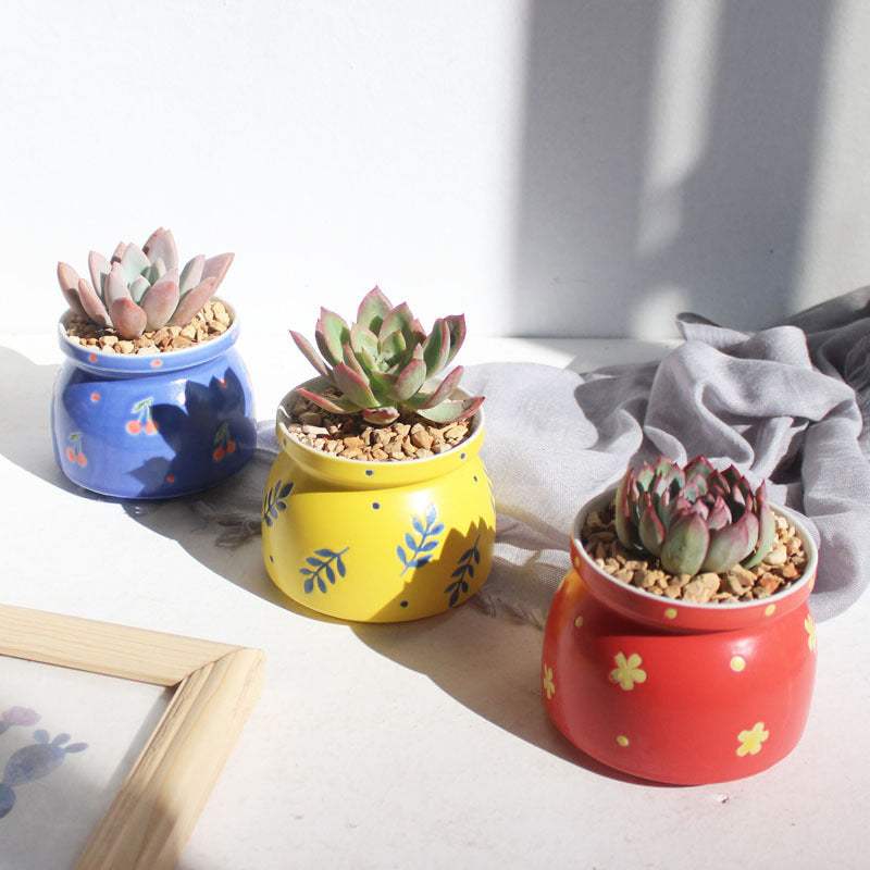 Household Ceramic Printed Hand-painted Succulent Flower Pots