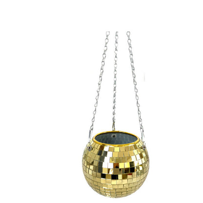 Cross-border Disco Ball Planter Hanging Mirror Spherical Plastic Flowerpot