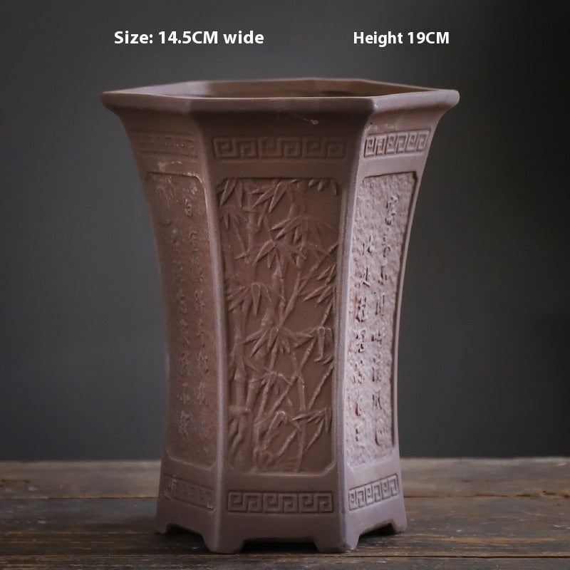 Orchid Pots Ceramic Zisha Flowerpot Stoneware Breathable