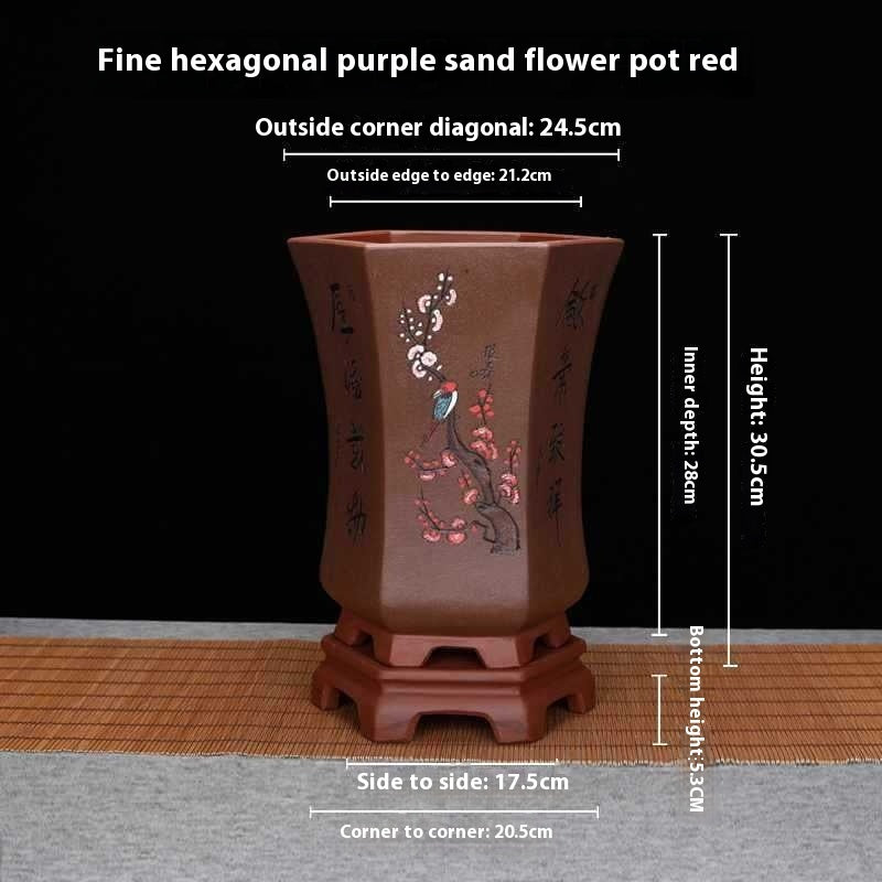 Purple Sand Ceramic Indoor Orchid Pots Bonsai Office Decoration Ornaments