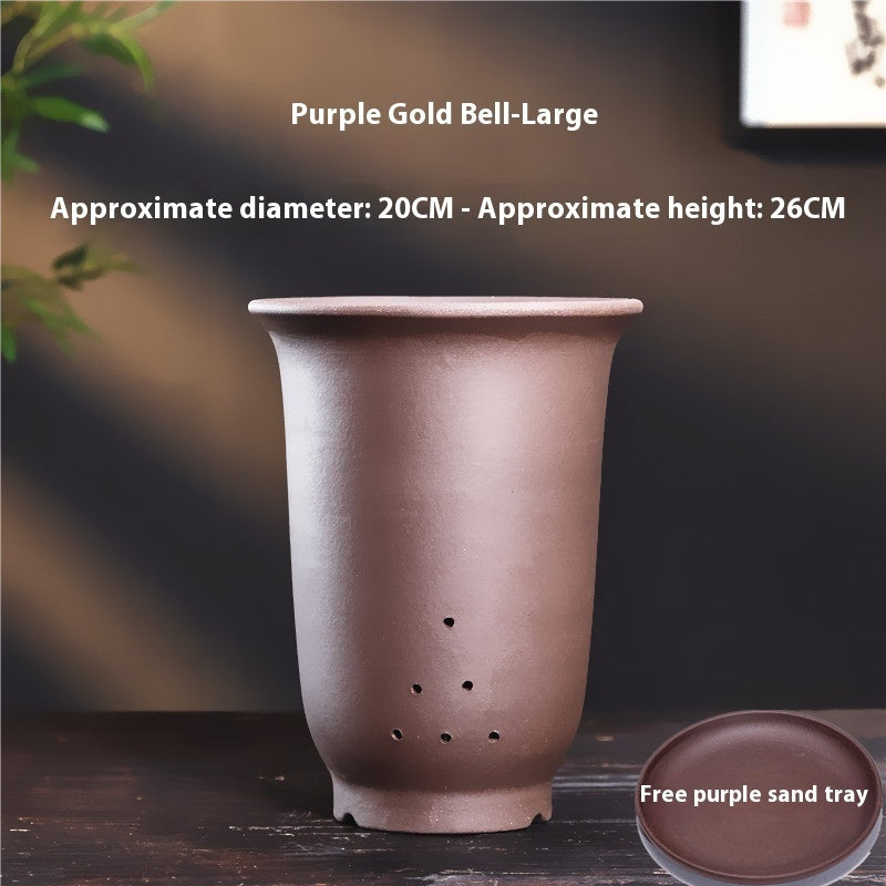 Purple Sand Flower Pot Extra Large Orchid Pots Ceramic Bonsai