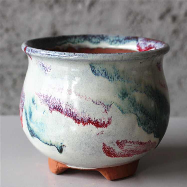 Ceramic Retro Flower Pots For Home Balcony