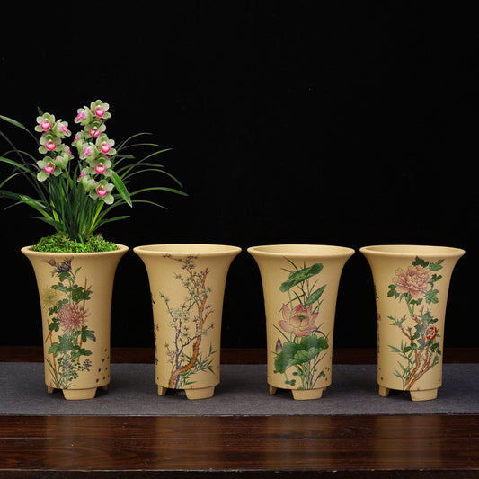 Purple Sand Decals Green Plant Orchid Pots