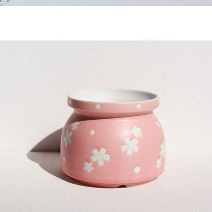 Household Ceramic Printed Hand-painted Succulent Flower Pots