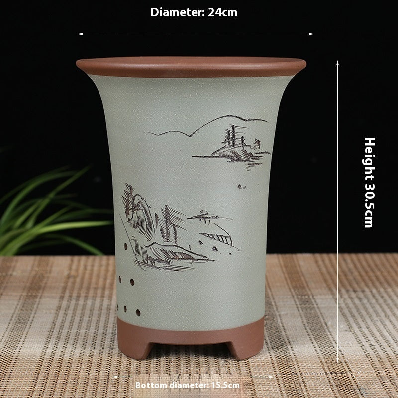 Large Diameter Orchid Pots Clivia Porcelain Minimalist