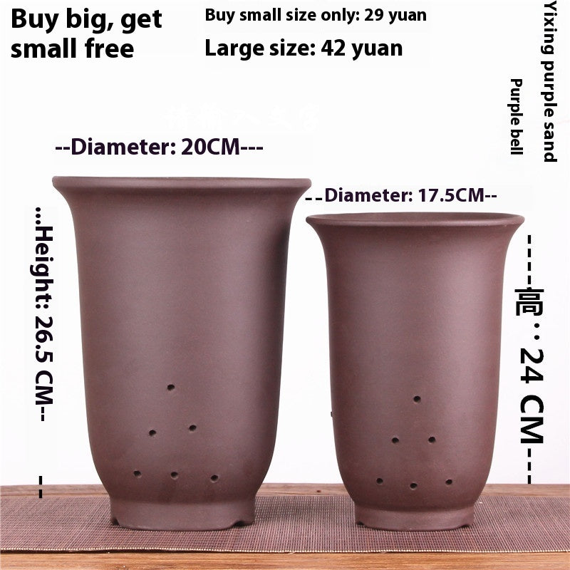 Purple Sand Flower Pot Extra Large Orchid Pots Ceramic Bonsai